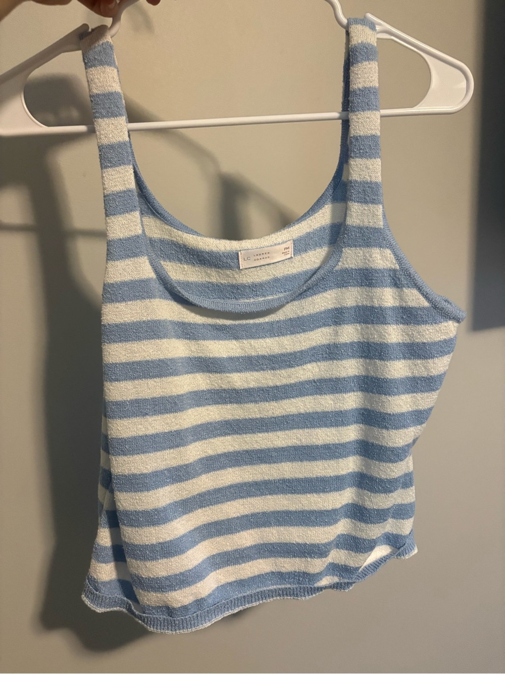 LC Lauren Conrad Light Blue & White Striped Tank